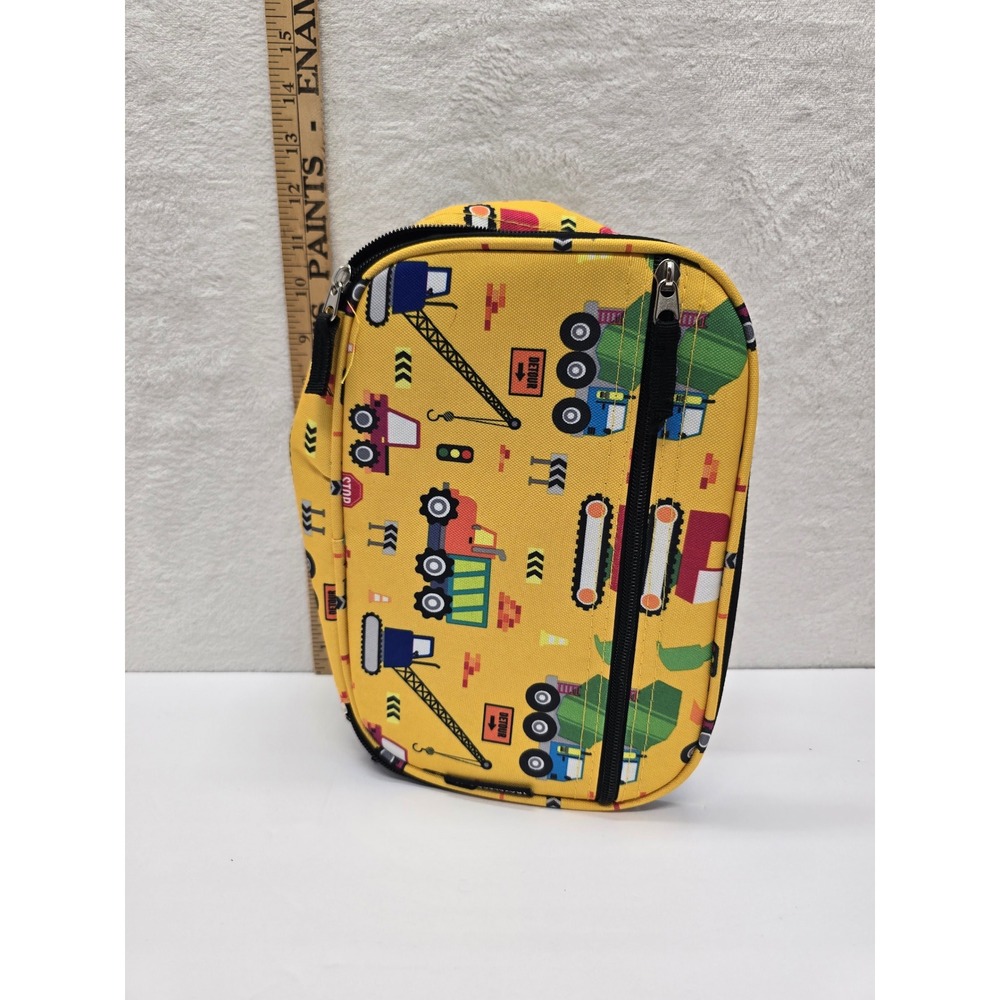 Travelers Club Kids Yellow Construction Truck Insulated Lunch Bag
